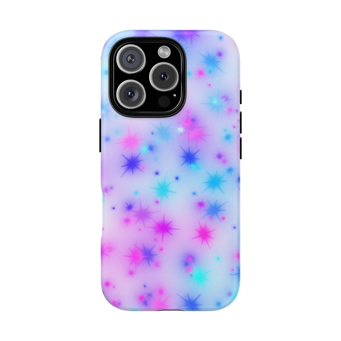 Galaxy Starburst Tough Phone Case — Pastel Pink & Blue Sparkle Protective Cover
