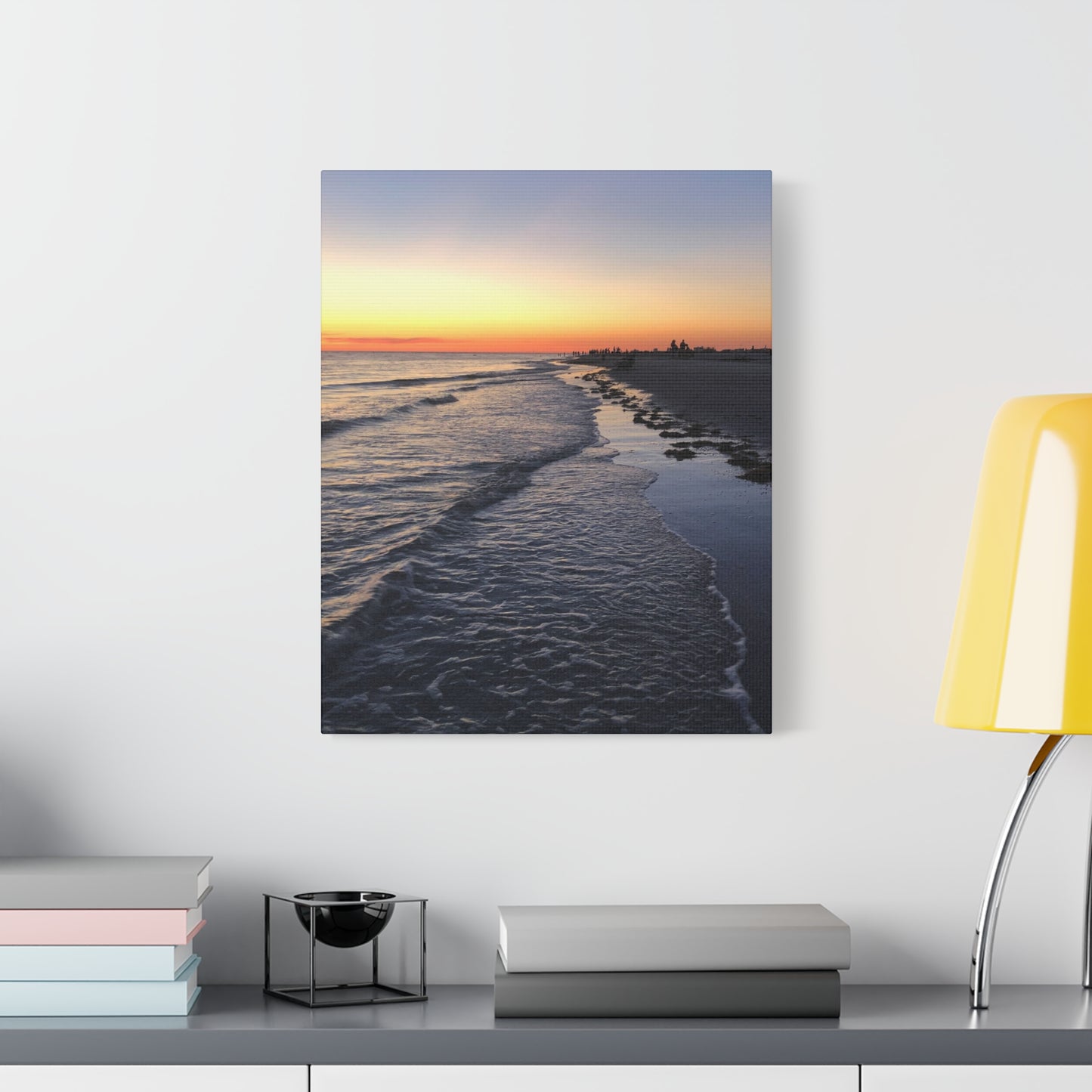 Sunset Beach Canvas Print — Coastal Wall Art for Living Room & Bedroom