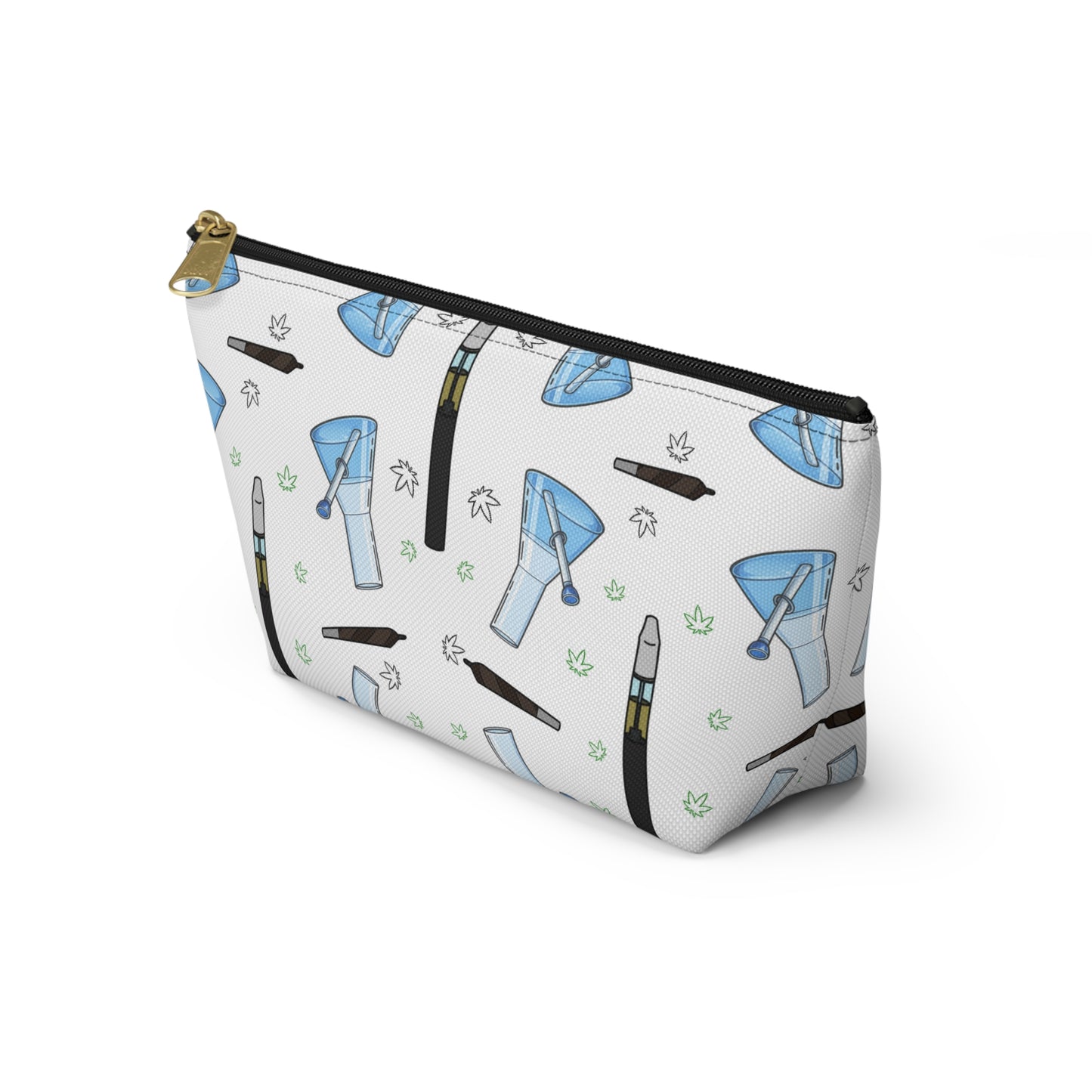 Vape & Accessories Pattern T-Bottom Accessory Pouch — Travel Makeup & Gadget Organizer