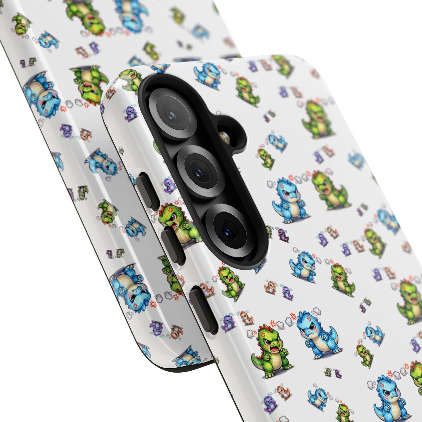 Cute Dino Pattern Phone Case — Playful Cartoon Dinosaur Tough Phone Cover