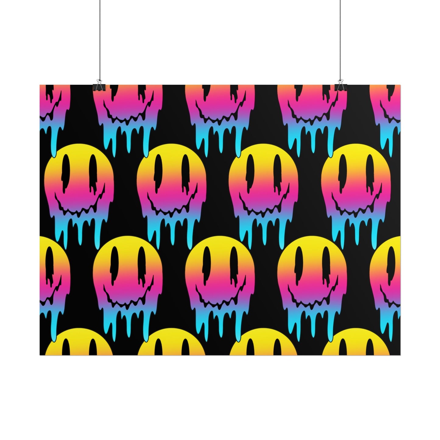 Neon Drip Smiley Poster