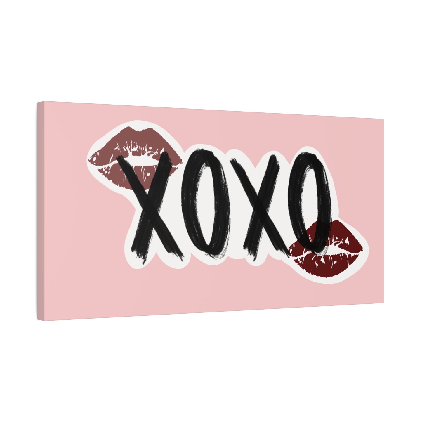 XOXO Kiss Wall Canvas — Pink Romantic Home Décor for Valentine’s Day