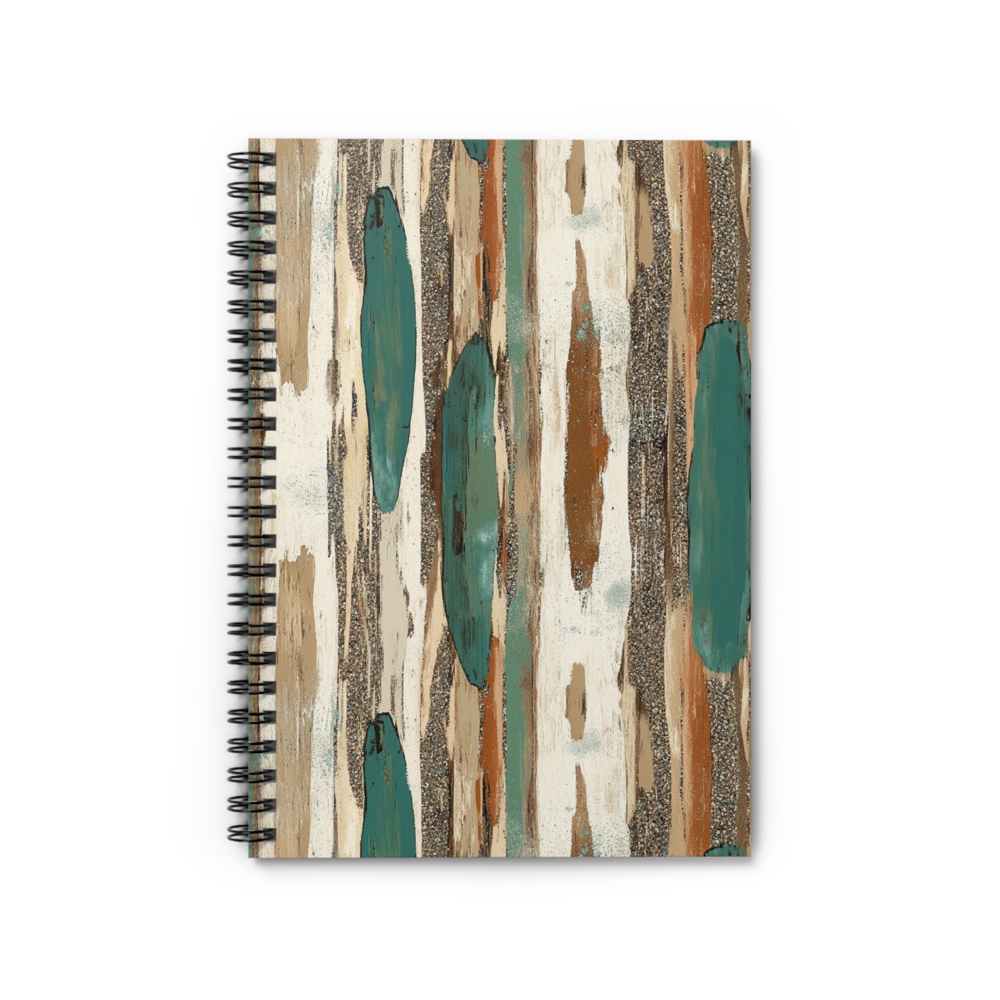 Teal Woodgrain Spiral Notebook — Ruled Journal for Notes & Sketches