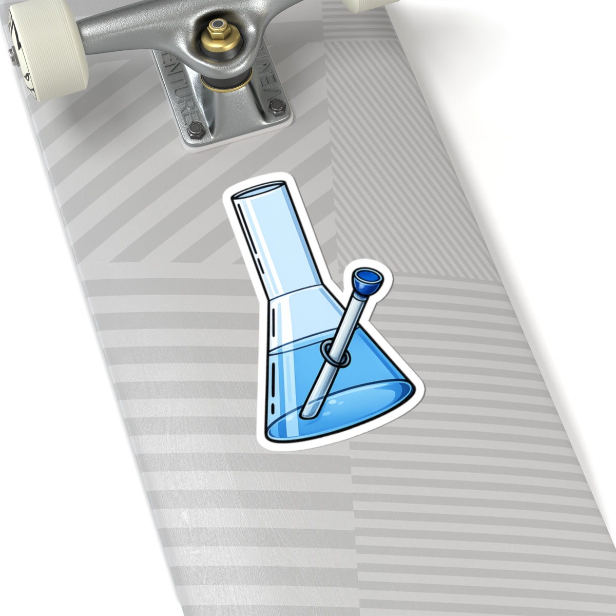 Bong Beaker Kiss-Cut Sticker – Blue Glass Water Pipe Decal for Laptops & Water Bottles