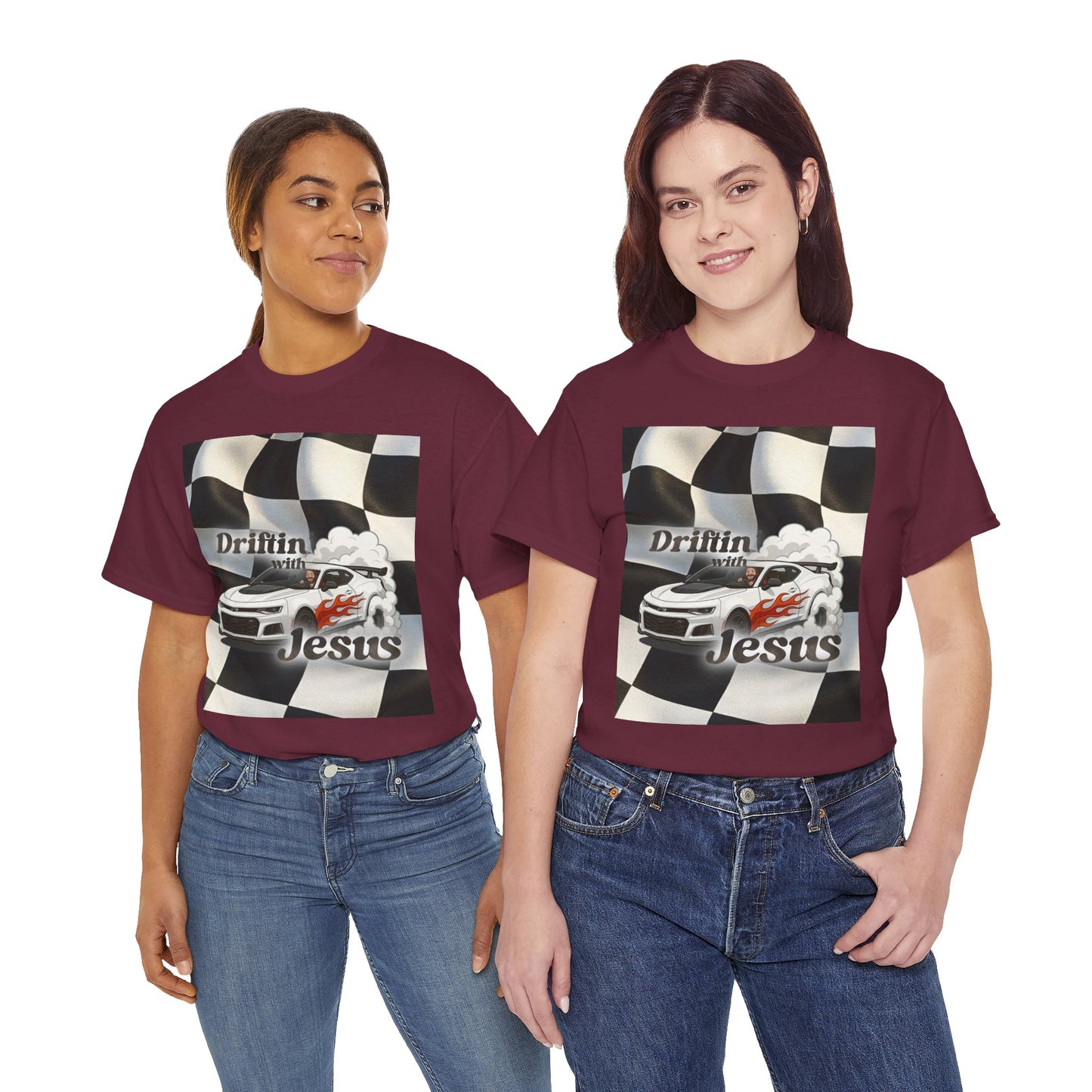 Driftin' with Jesus Tee — Christian Racing Graphic T-Shirt
