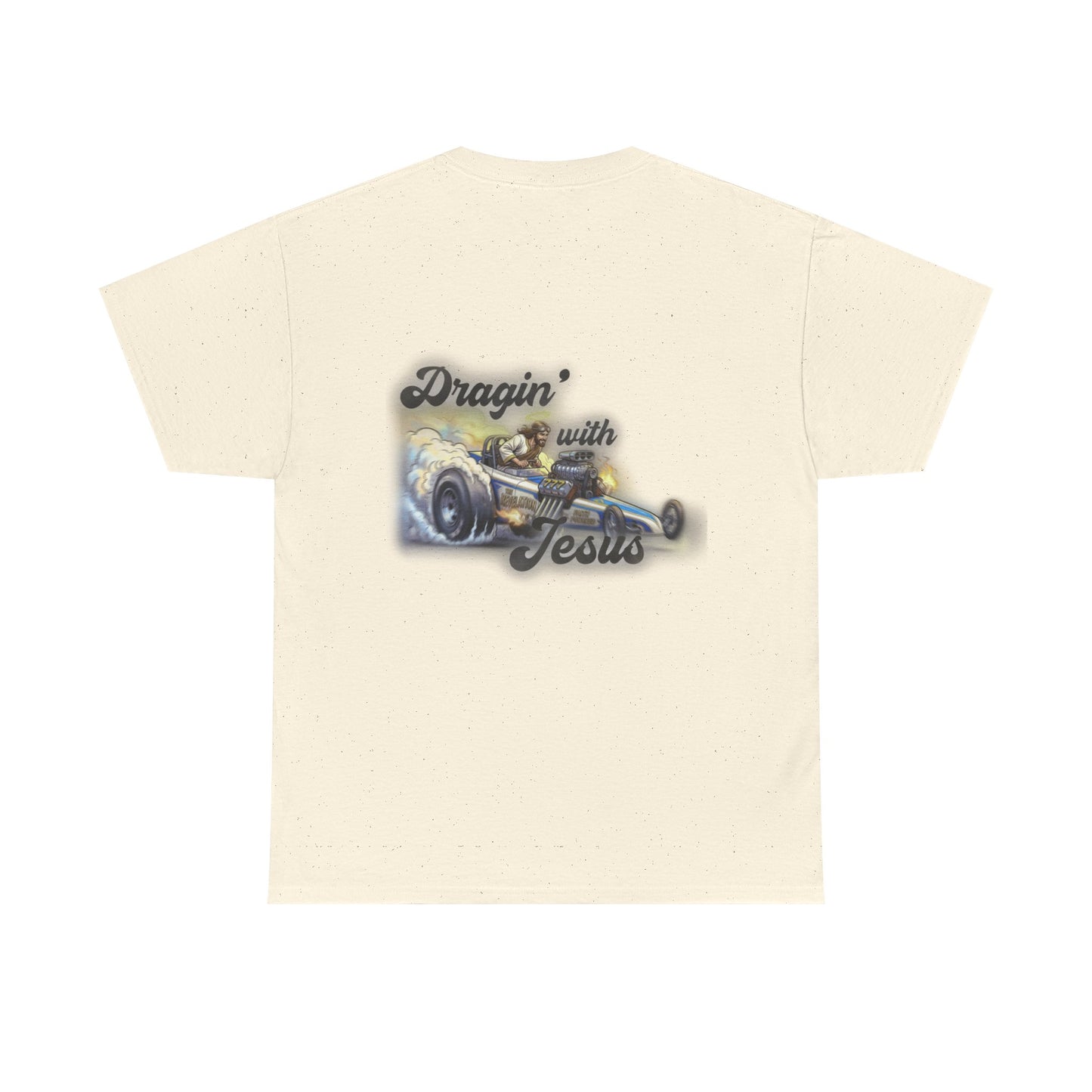 T-Shirt — "Dragin' With Jesus" Classic Car Faith Tee