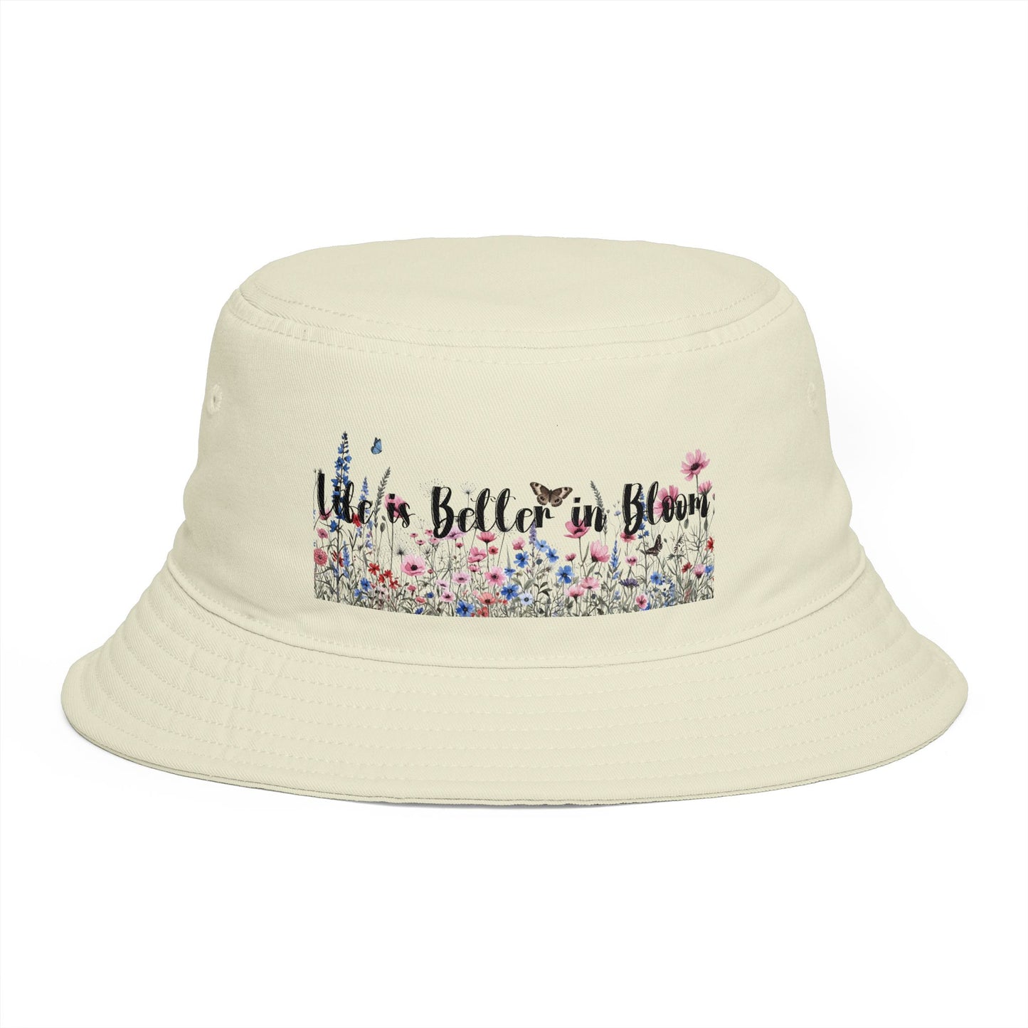 Bucket Hat — "Life's Better in Bloom" Floral Sun Hat