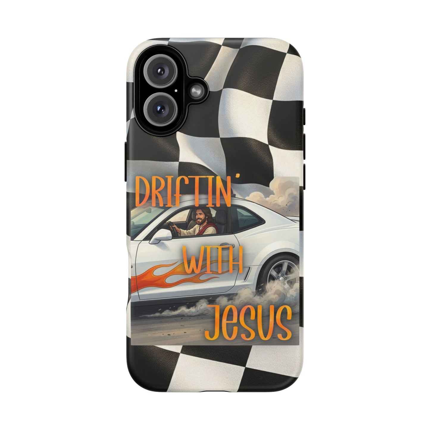 Phone Case — "Driftin' with Jesus" Racing Flag Design- iPhone
