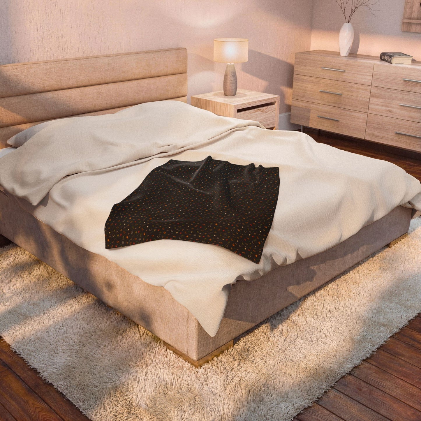 Western Velveteen Plush Blanket — western Pattern Cozy Throw