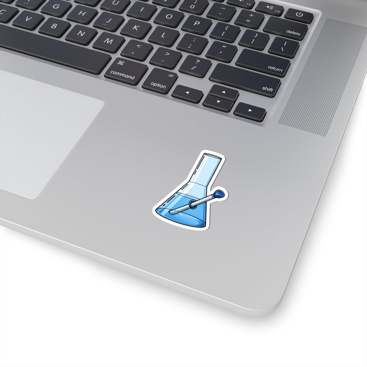 Bong Beaker Kiss-Cut Sticker – Blue Glass Water Pipe Decal for Laptops & Water Bottles