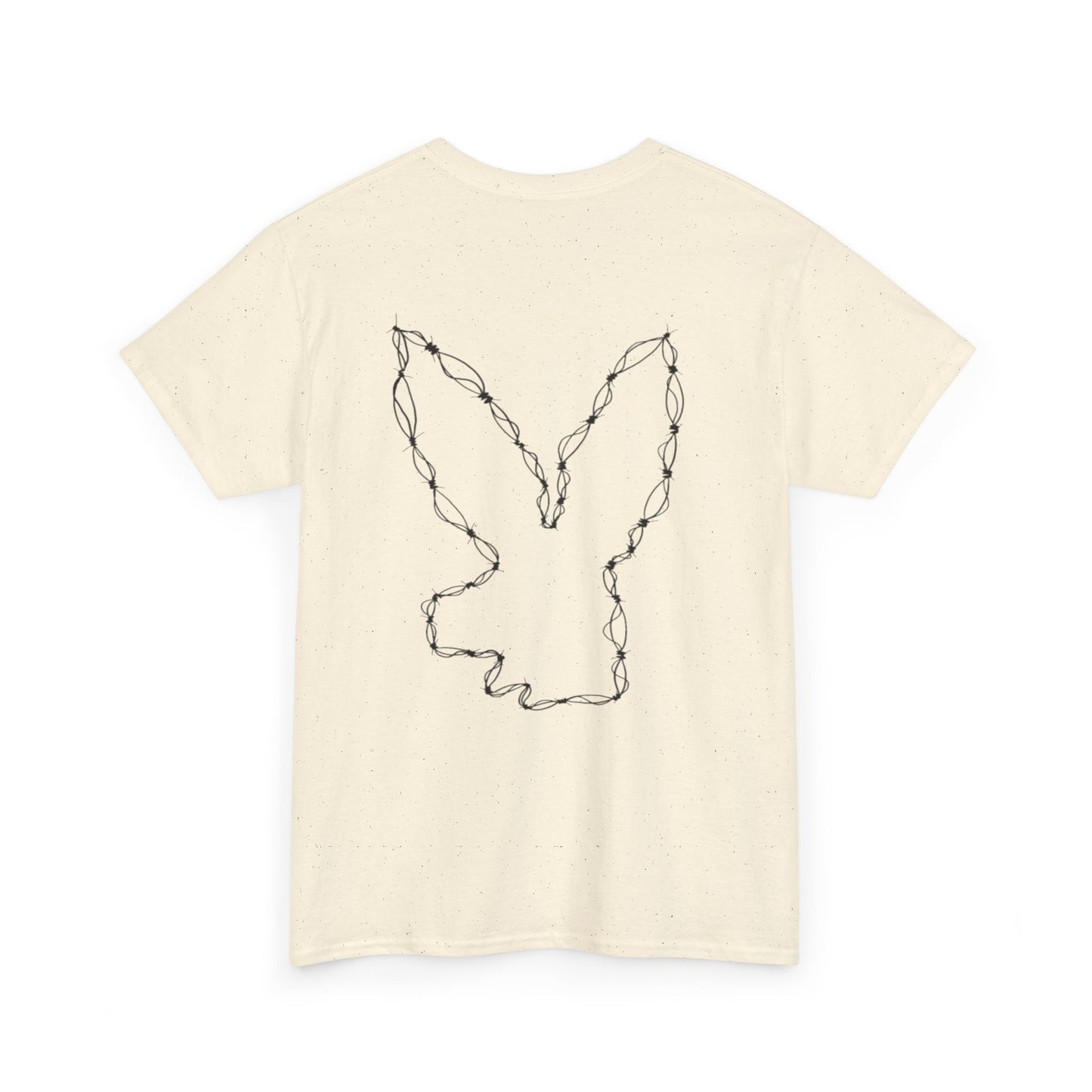 Bunny Outline Tee — Minimal Floral Rabbit Graphic T‑Shirt