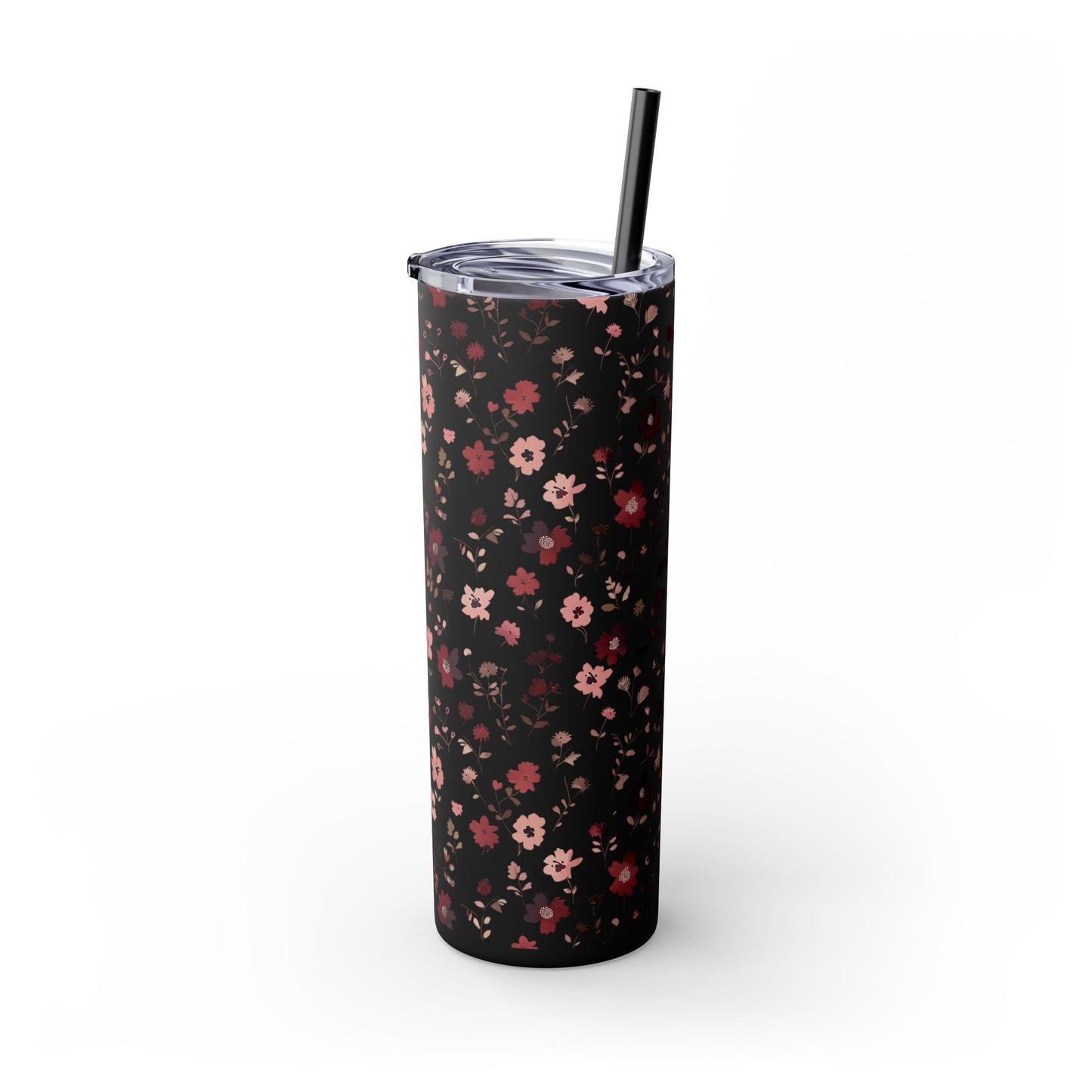 Floral Skinny Tumbler 20oz – Pink Blossom Straw Cup