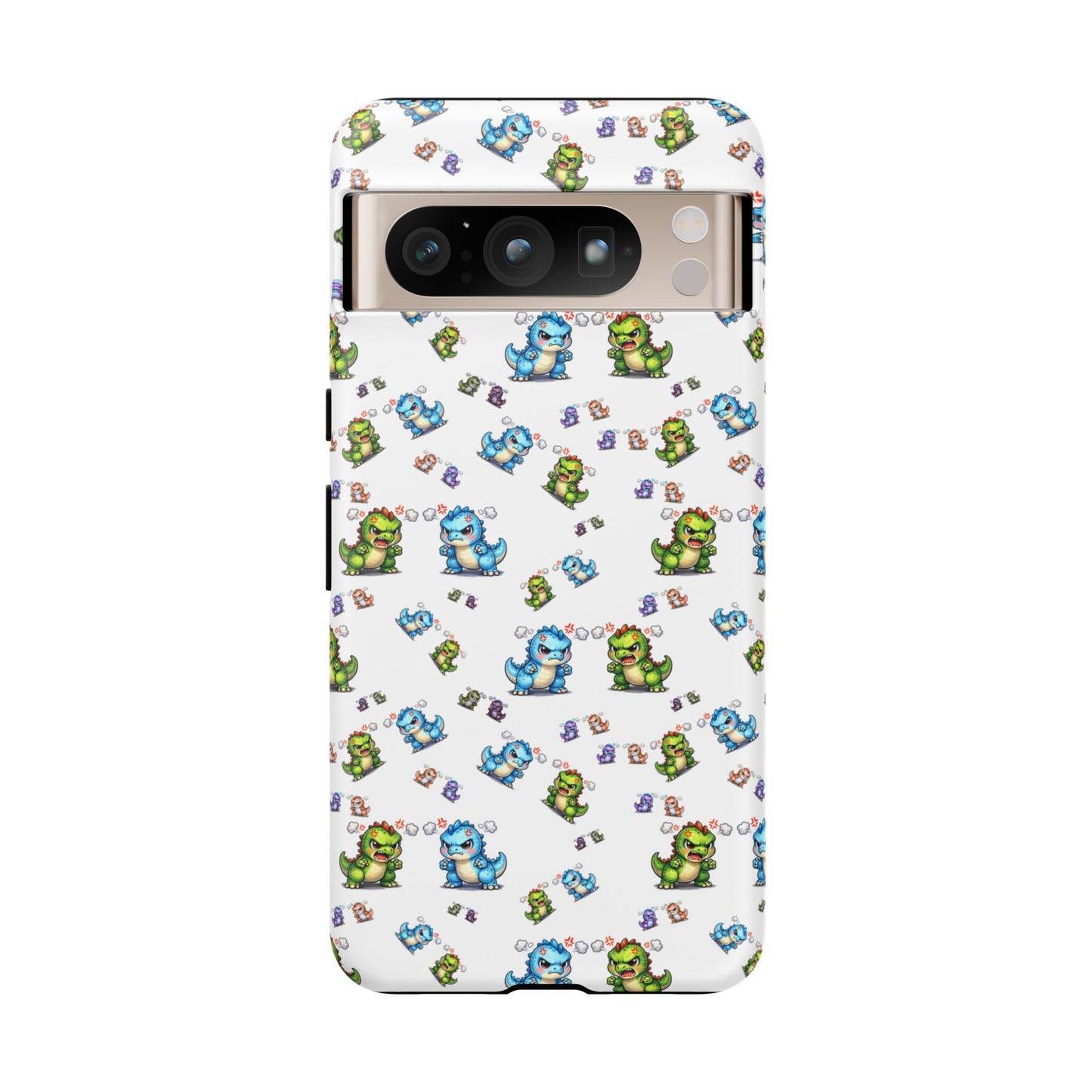 Cute Dino Pattern Phone Case — Playful Cartoon Dinosaur Tough Phone Cover