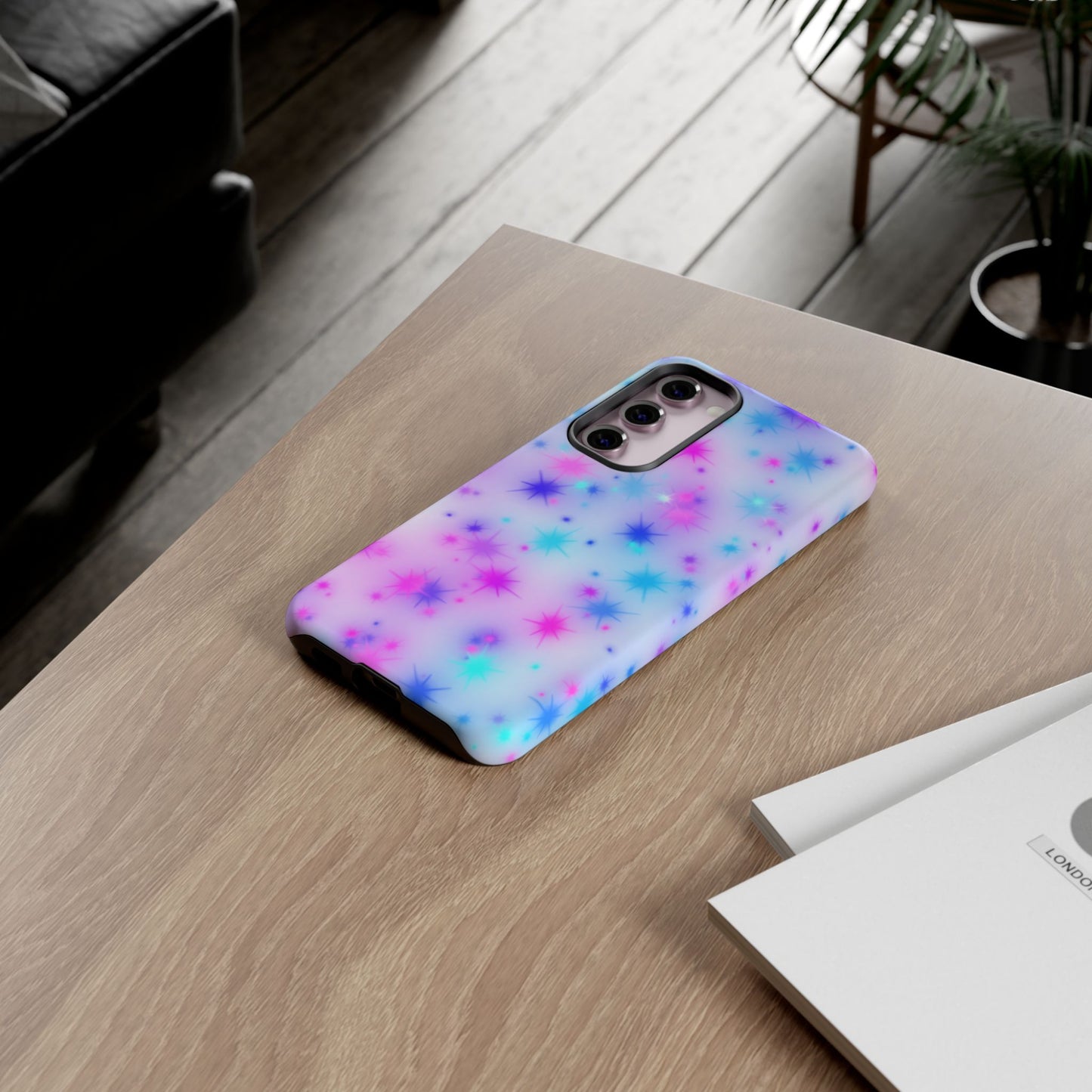 Galaxy Sparkle Tough Phone Case - Pastel Starburst Protective Cover