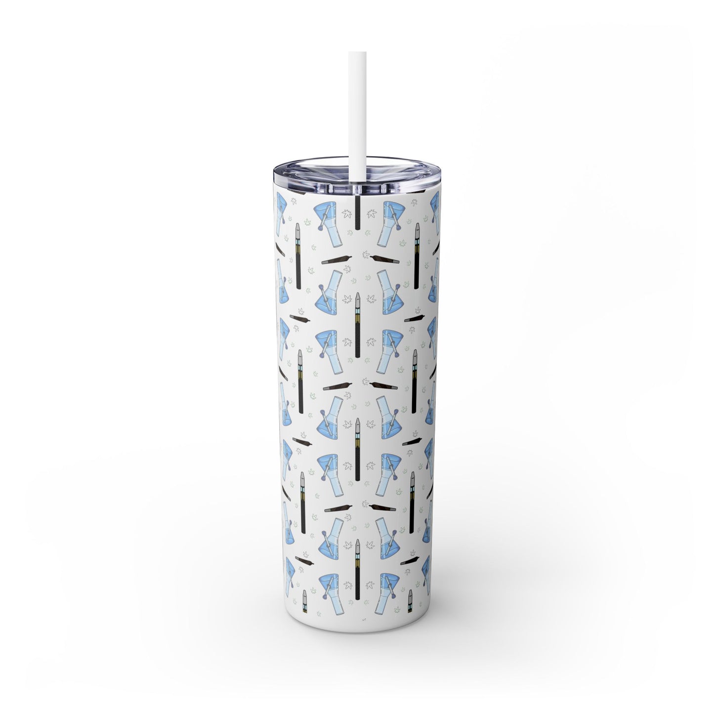 20oz Skinny Tumbler – Bongs & Penjamin Pattern | Travel Straw Cup for Stylists