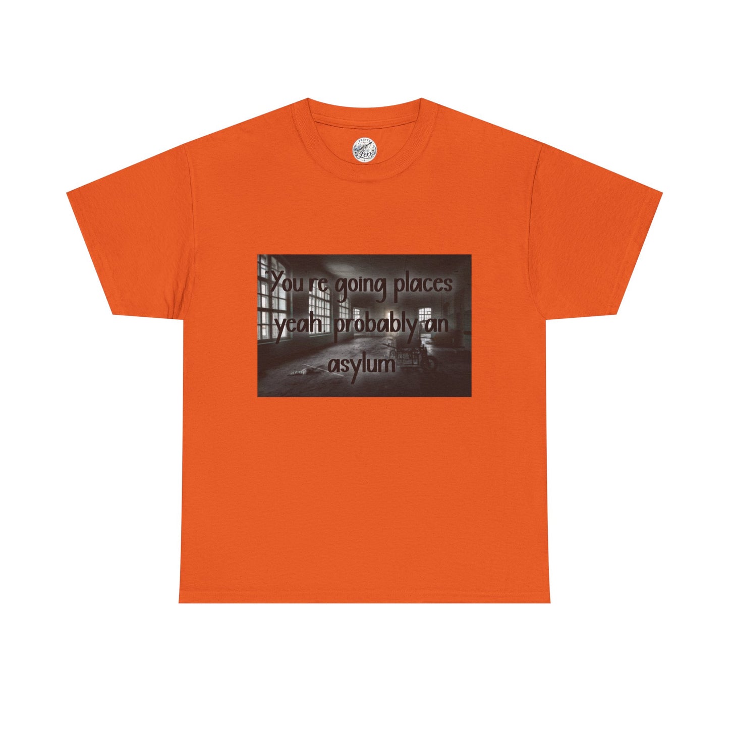 Dark Asylum Photo Tee — "You're Going Places, Yeah Probably the Asylum"