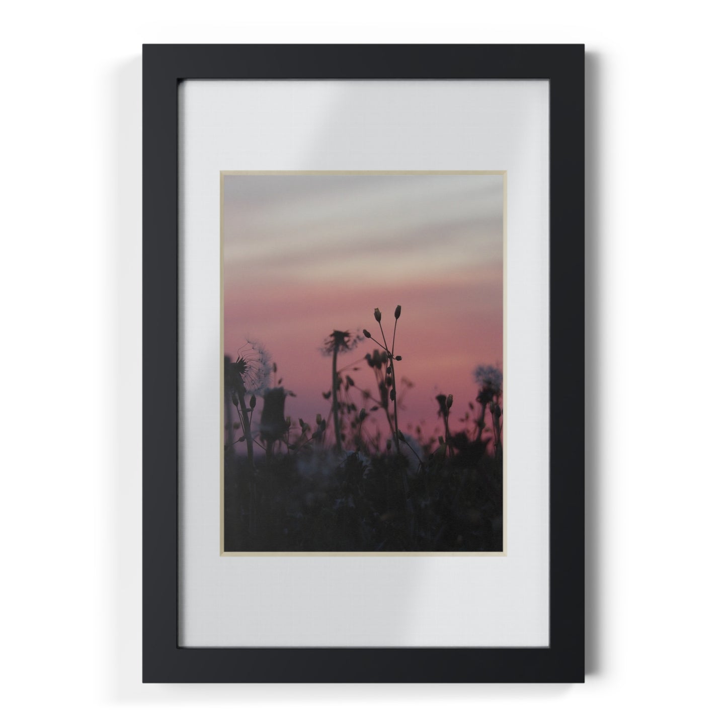 Sunset Wildflowers Framed Poster — Black Frame Wall Art