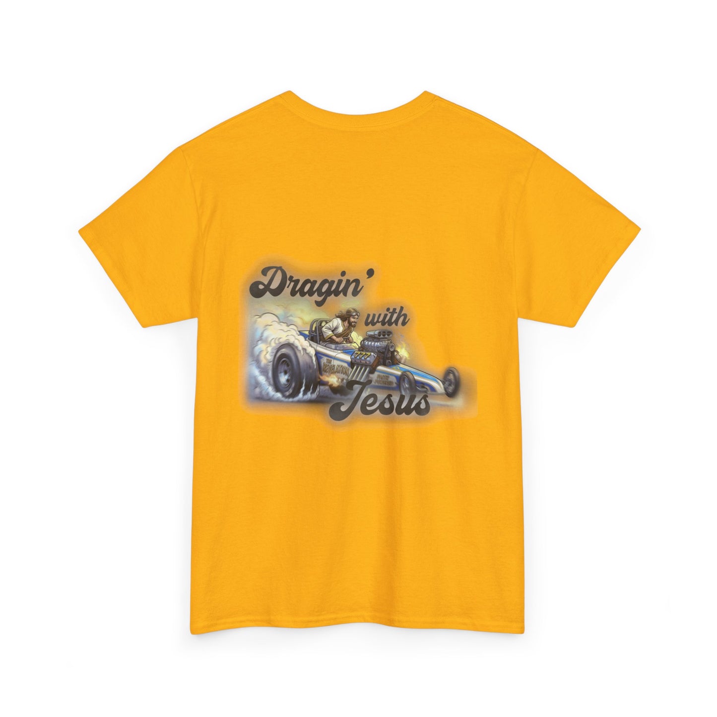 T-Shirt — "Dragin' With Jesus" Classic Car Faith Tee