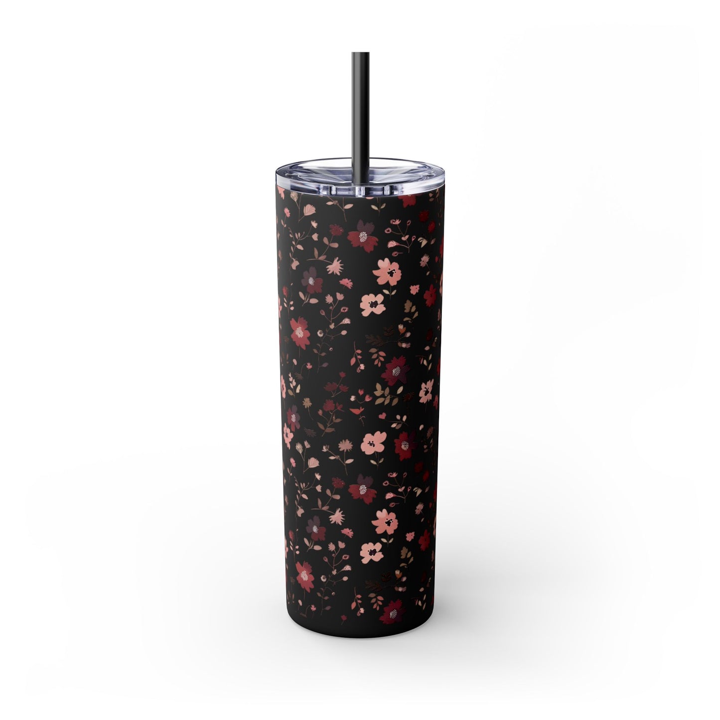 Floral Skinny Tumbler 20oz – Pink Blossom Straw Cup
