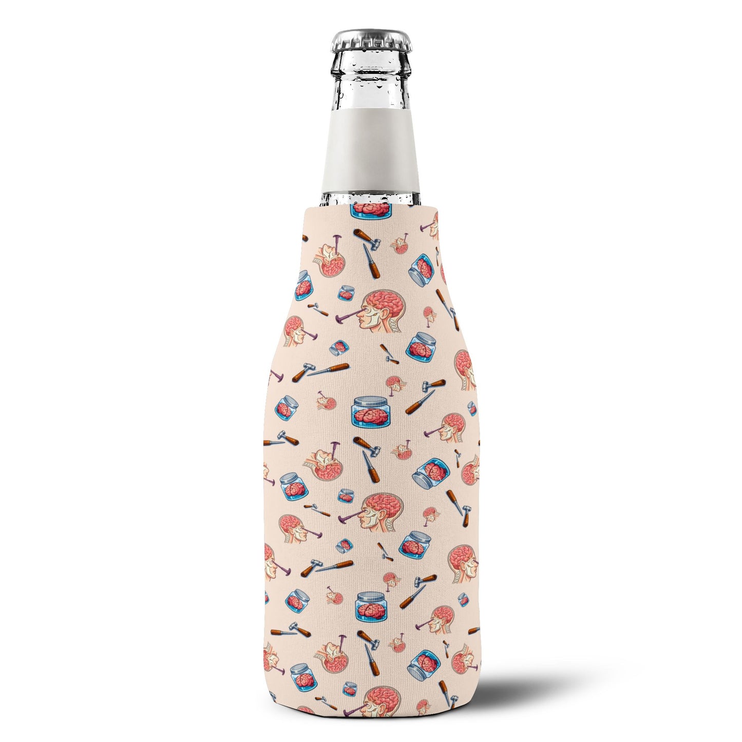 Lobotomy design Zip-Up Bottle Cooler Sleeve