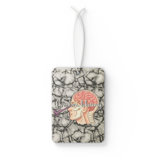 Brain Anatomy Car Air Freshener — Retro Medical Illustration Scented Decor