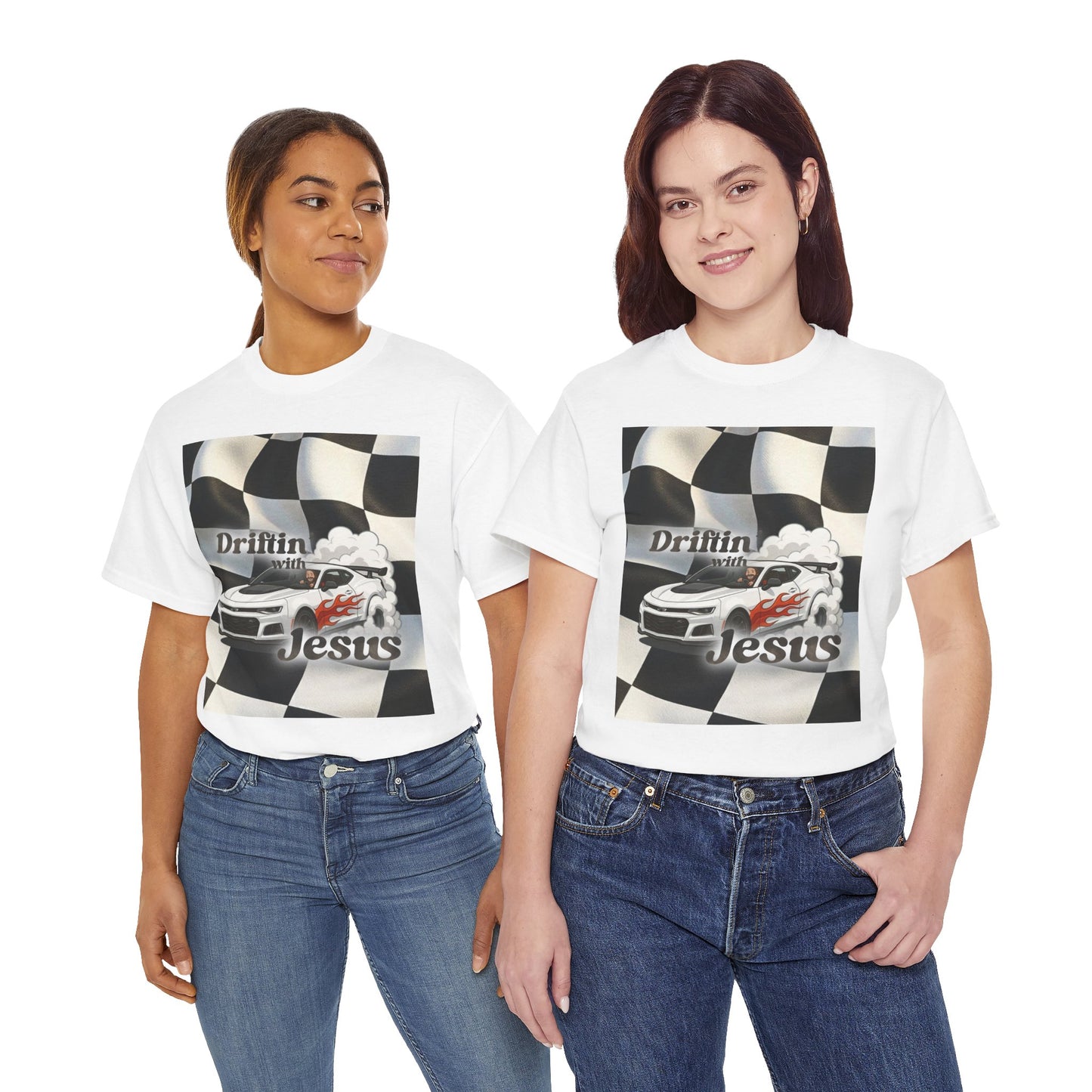 Driftin' with Jesus Tee — Christian Racing Graphic T-Shirt