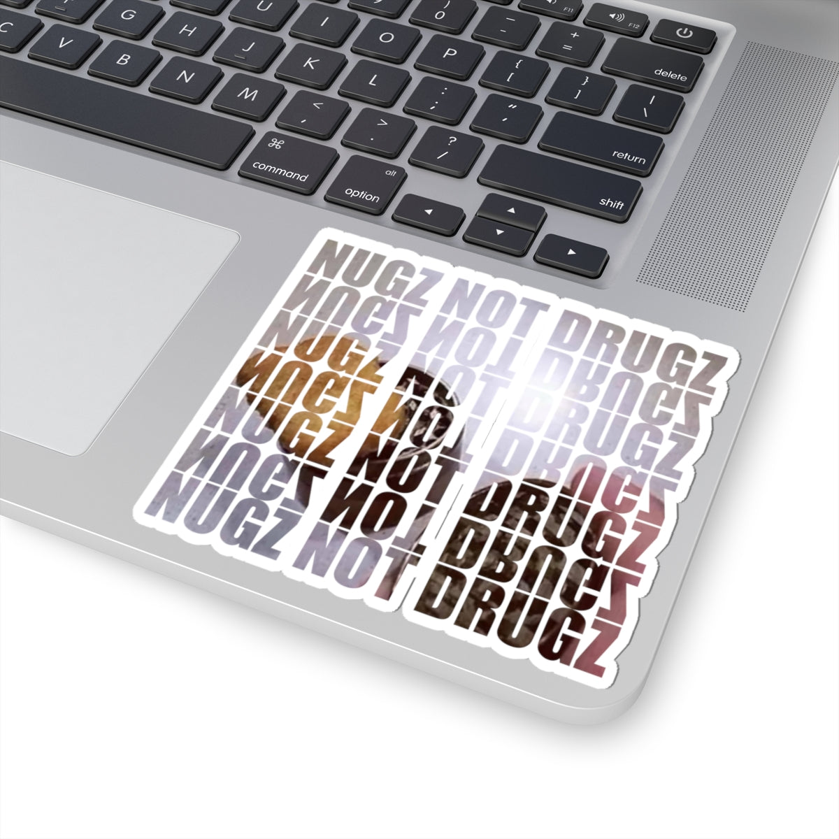 Kiss-Cut Sticker — "Nugz Not Drugz" Retro Text Laptop Decal