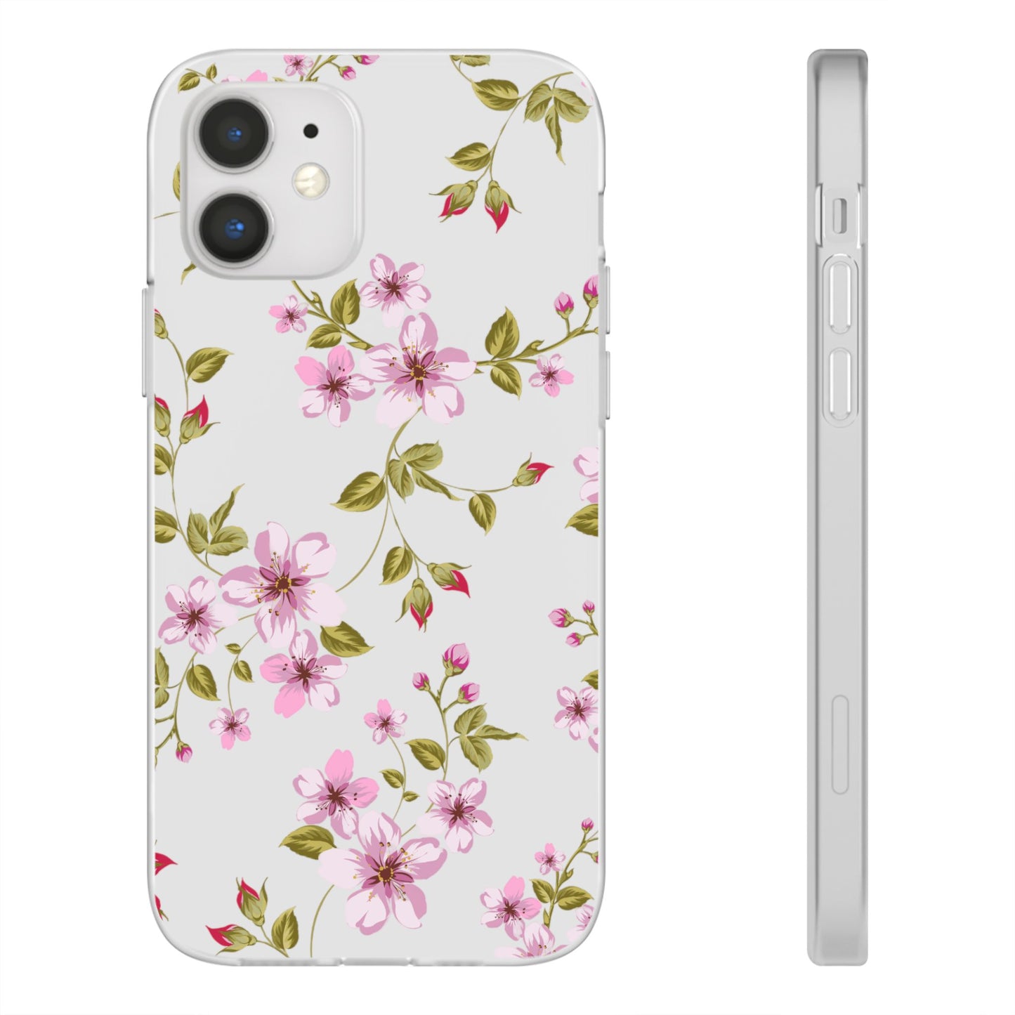 Floral Pink Blossom Flexi Case — Slim Protective Phone Case with Watercolor Cherry Blossom Design