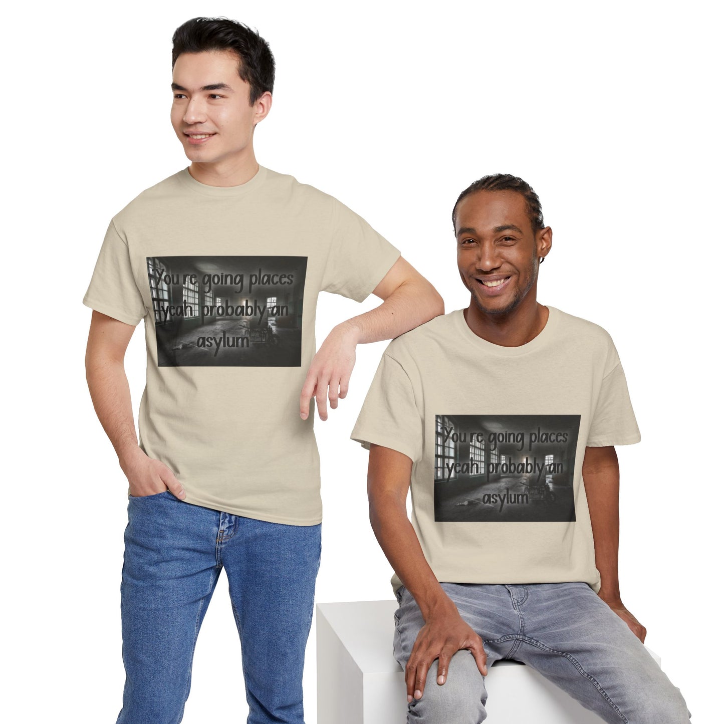 Dark Asylum Photo Tee — "You're Going Places, Yeah Probably the Asylum"