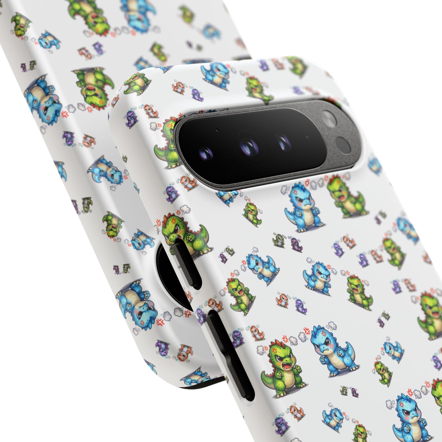 Cute Dino Pattern Phone Case — Playful Cartoon Dinosaur Tough Phone Cover