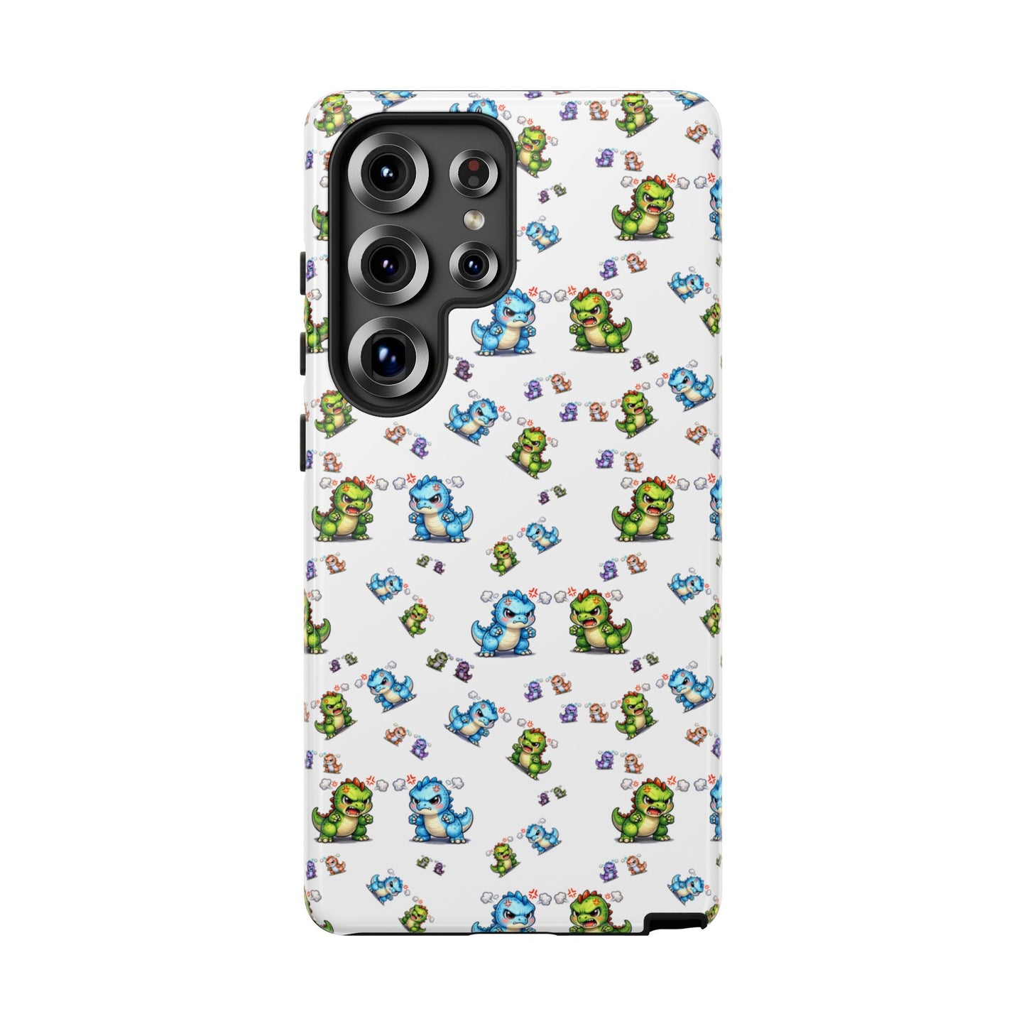 Cute Dino Pattern Phone Case — Playful Cartoon Dinosaur Tough Phone Cover