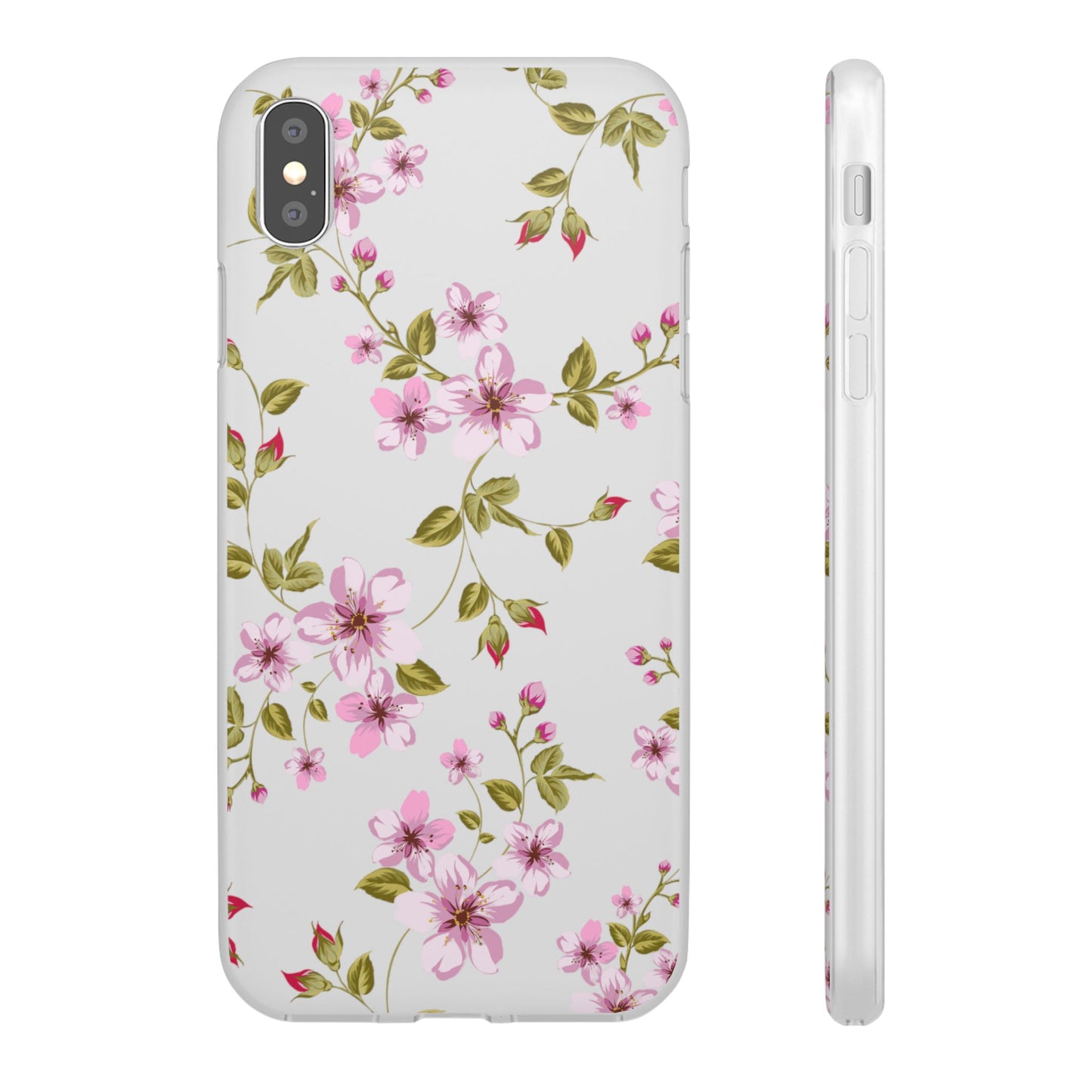 Floral Pink Blossom Flexi Case — Slim Protective Phone Case with Watercolor Cherry Blossom Design