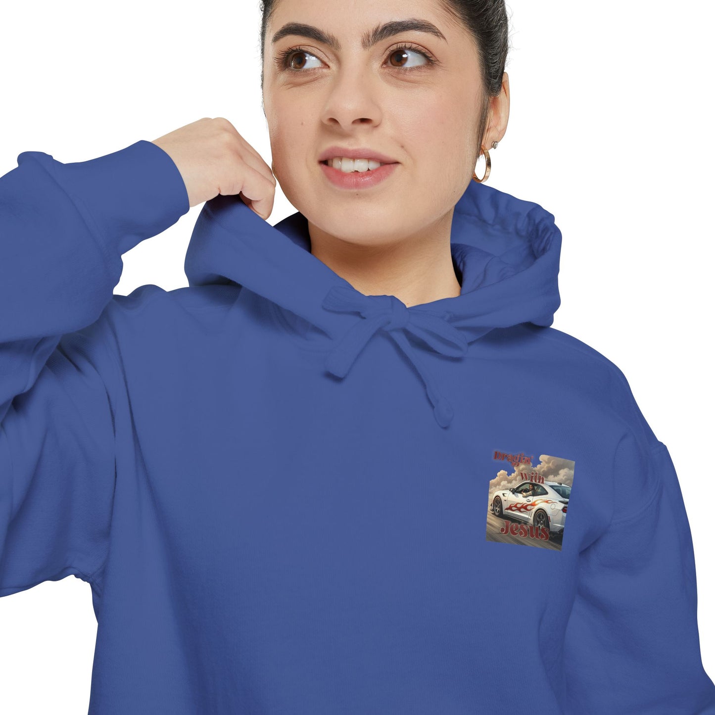 Dragin with Jesus Hoodie — Small Chest Print