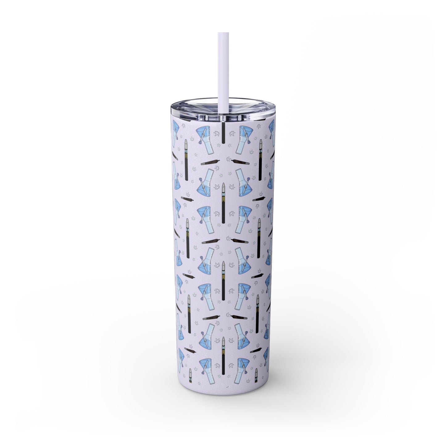 20oz Skinny Tumbler – Bongs & Penjamin Pattern | Travel Straw Cup for Stylists