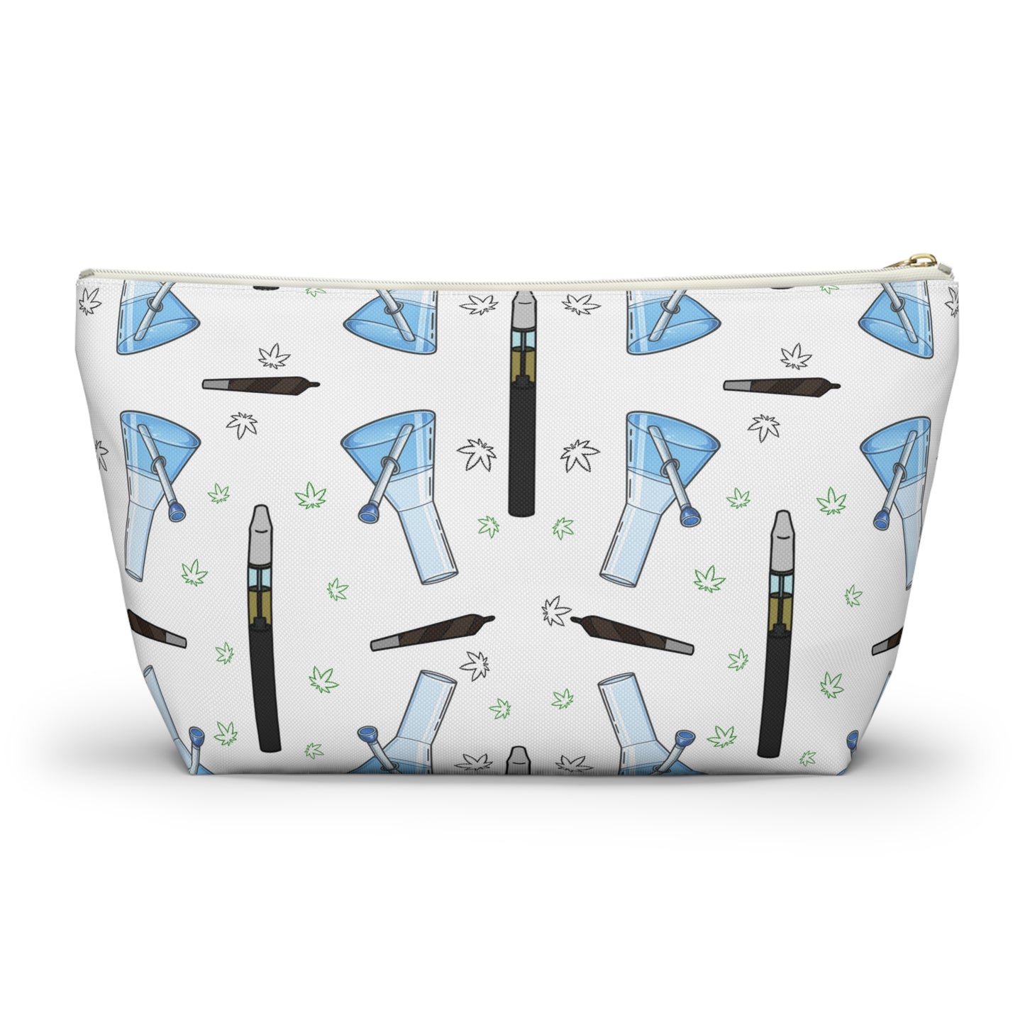 Vape & Accessories Pattern T-Bottom Accessory Pouch — Travel Makeup & Gadget Organizer