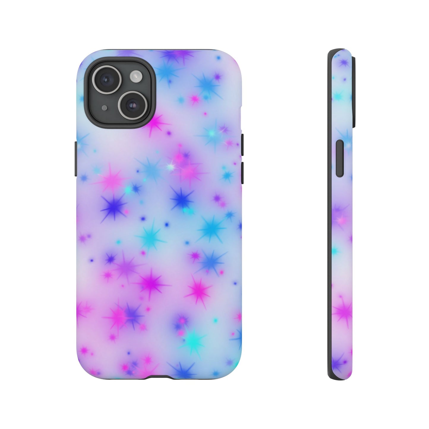Galaxy Starburst Tough Phone Case — Pastel Pink & Blue Sparkle Protective Cover