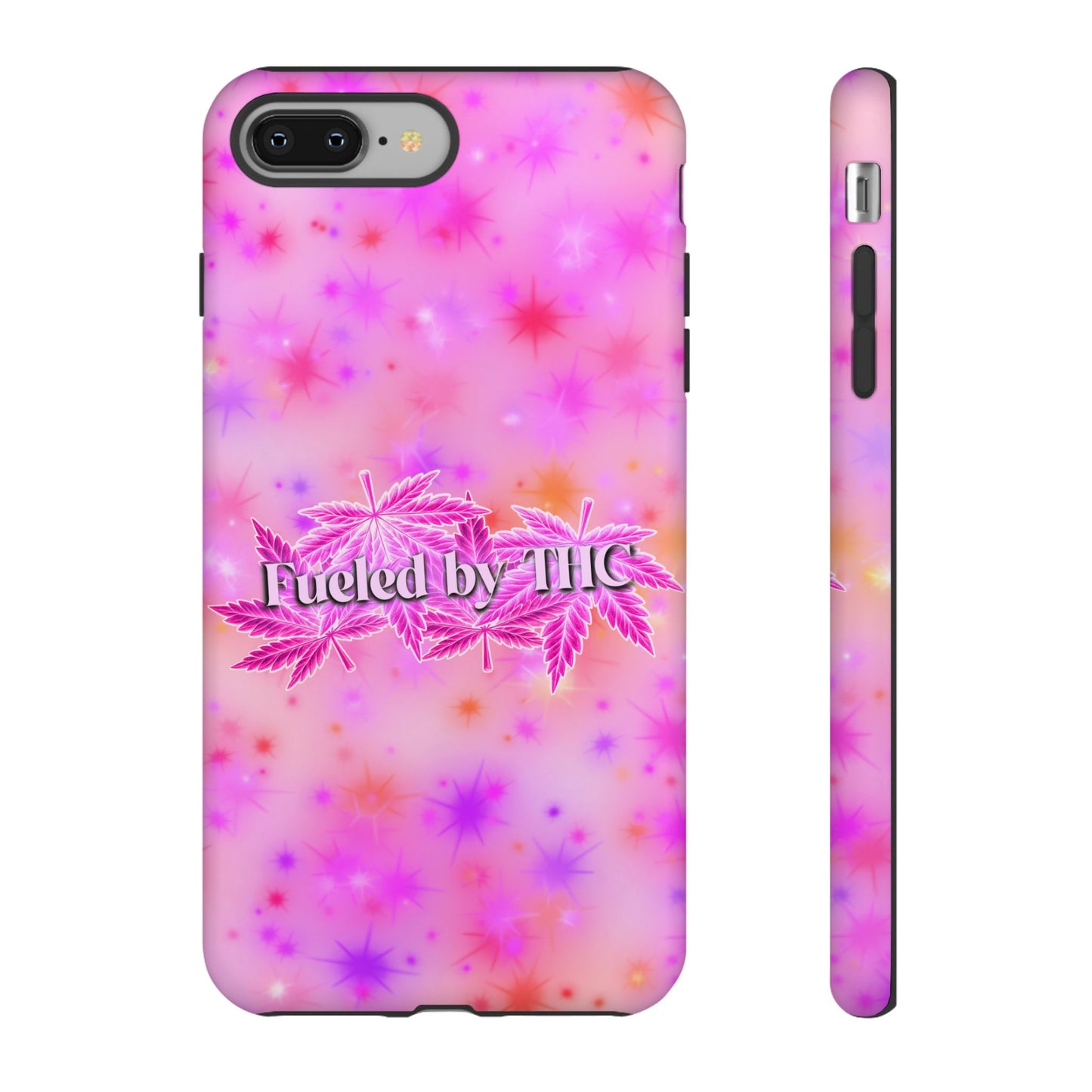 Fueled by THC Phone Case — Pink Cannabis Leaf Protective Case