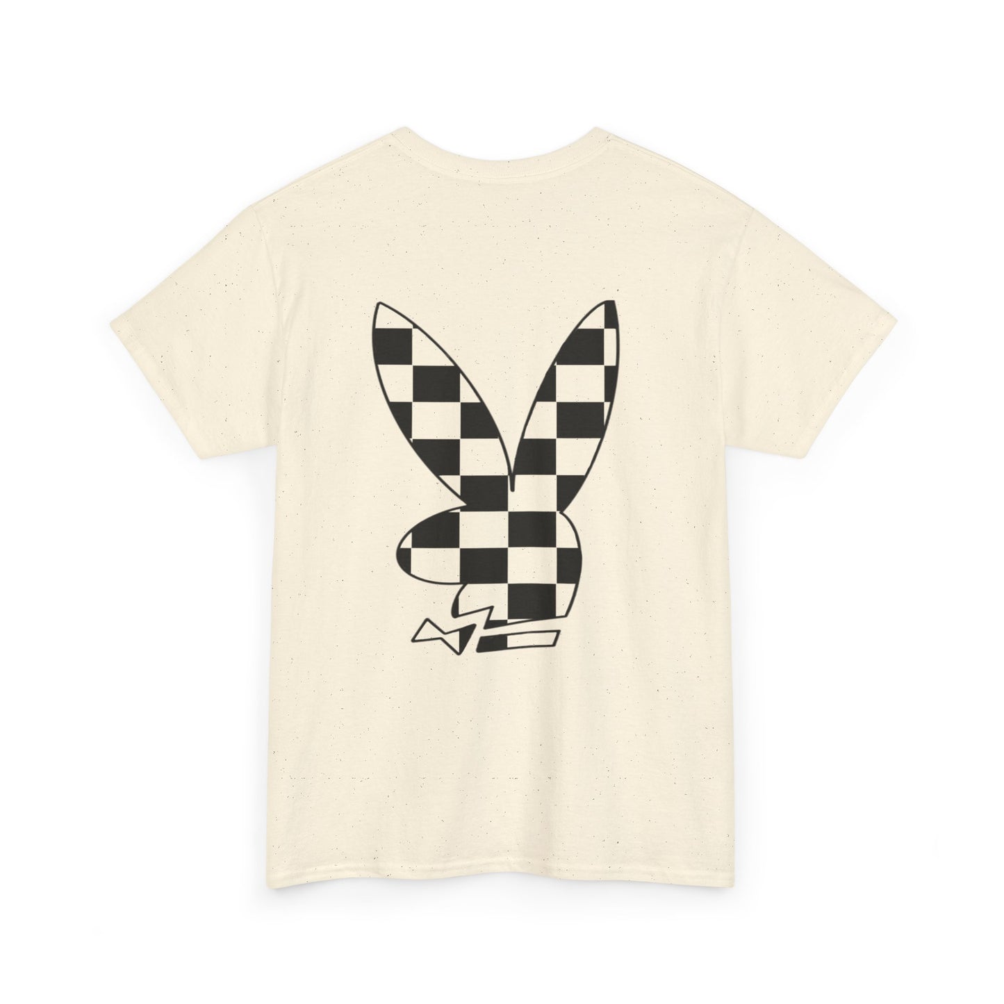 Checkerboard Bunny Tee — Retro Skate-Inspired Graphic T-Shirt