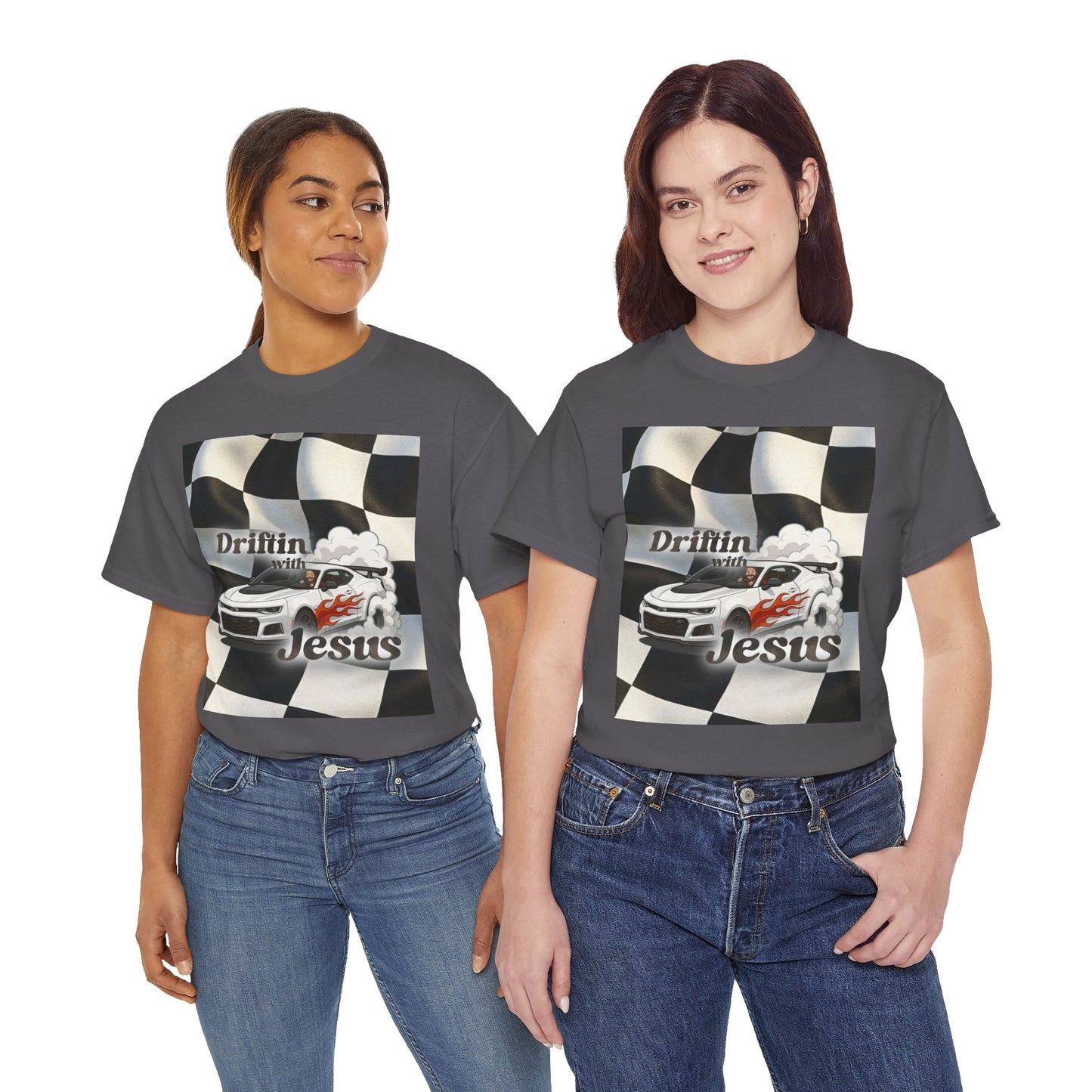 Driftin' with Jesus Tee — Christian Racing Graphic T-Shirt