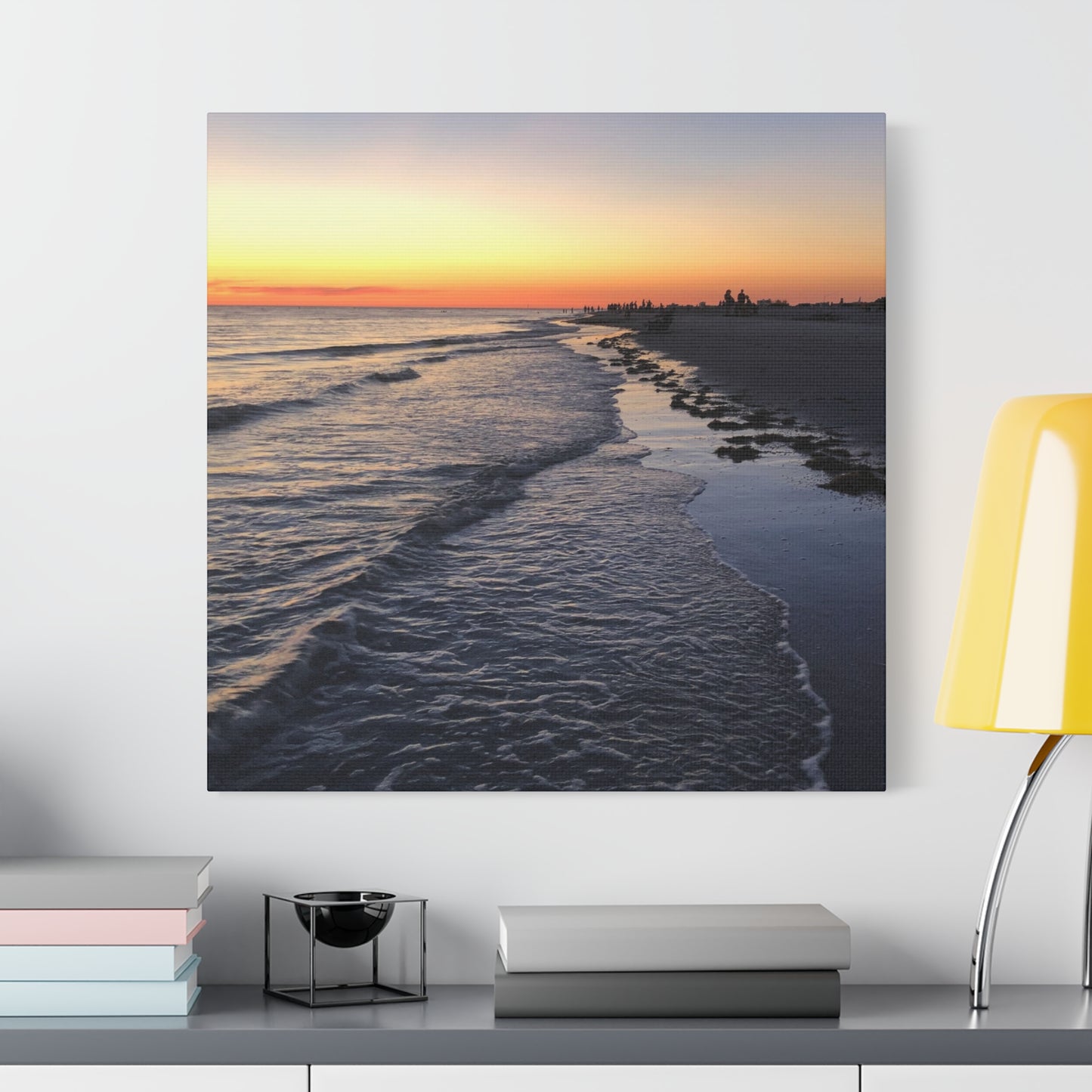 Sunset Beach Canvas Print — Coastal Wall Art for Living Room & Bedroom