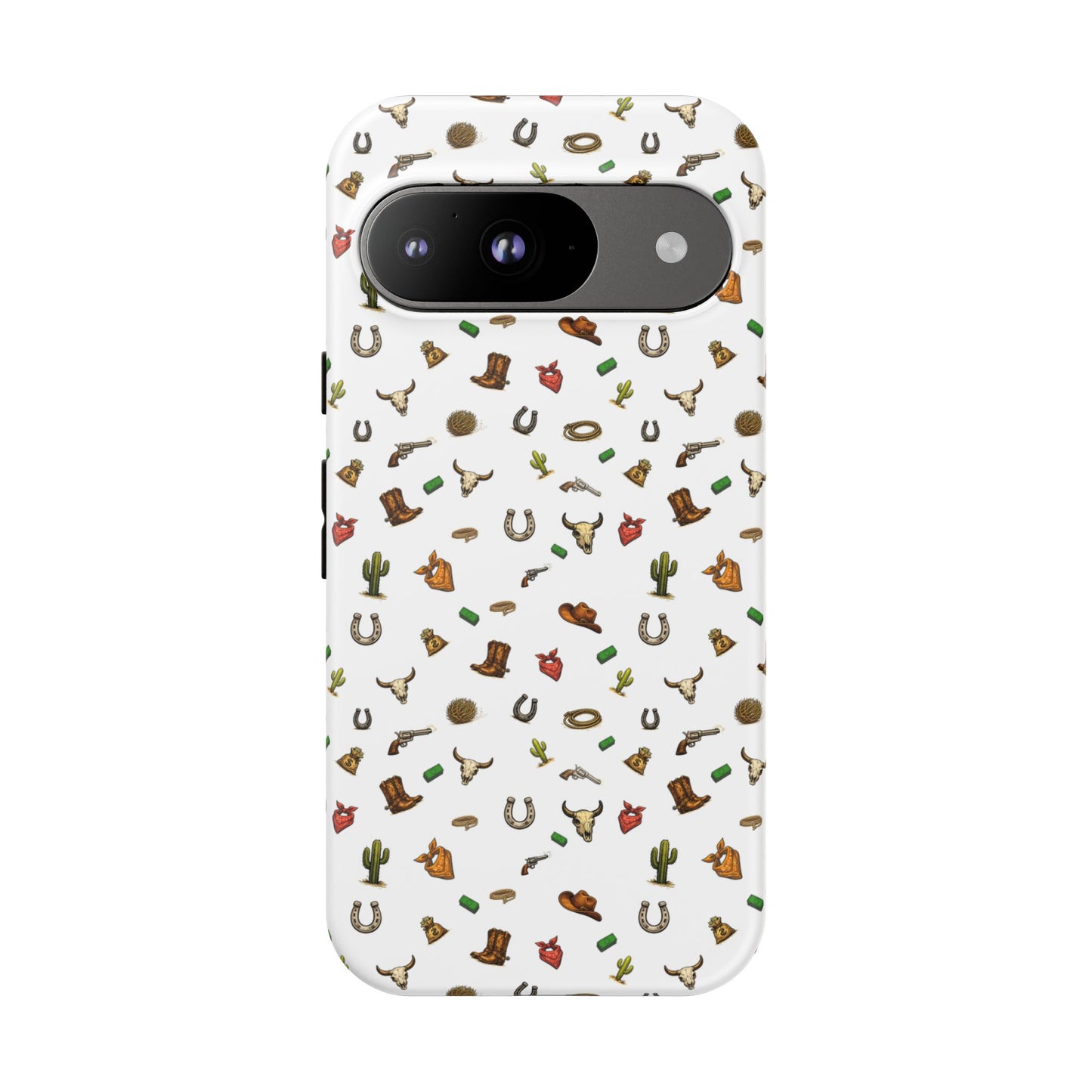 Western Pattern Phone Case — Cowboy Boots, Hats, Horseshoes & Cactus Tough Case