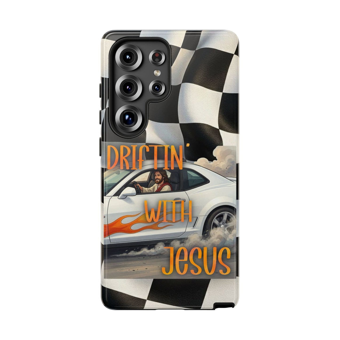Phone Case — "Driftin' With Jesus" Racing Crosscheck Design - Samsung/ Google phones