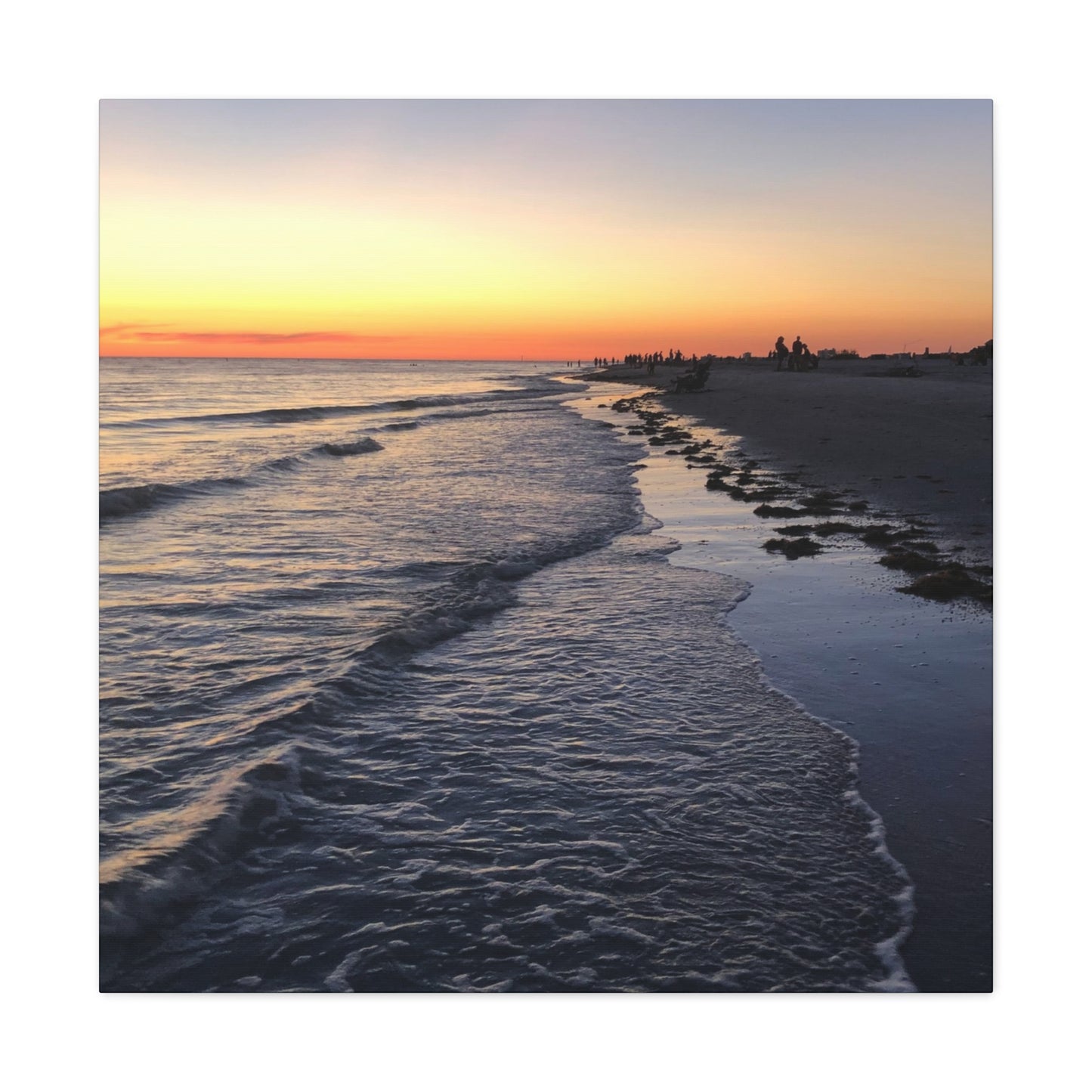 Sunset Beach Canvas Print — Coastal Wall Art for Living Room & Bedroom