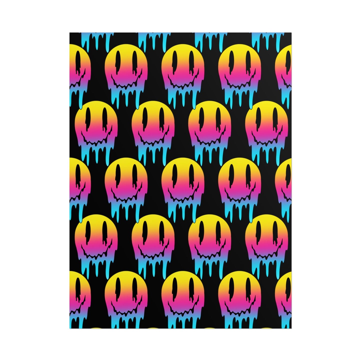 Neon Drip Smiley Poster