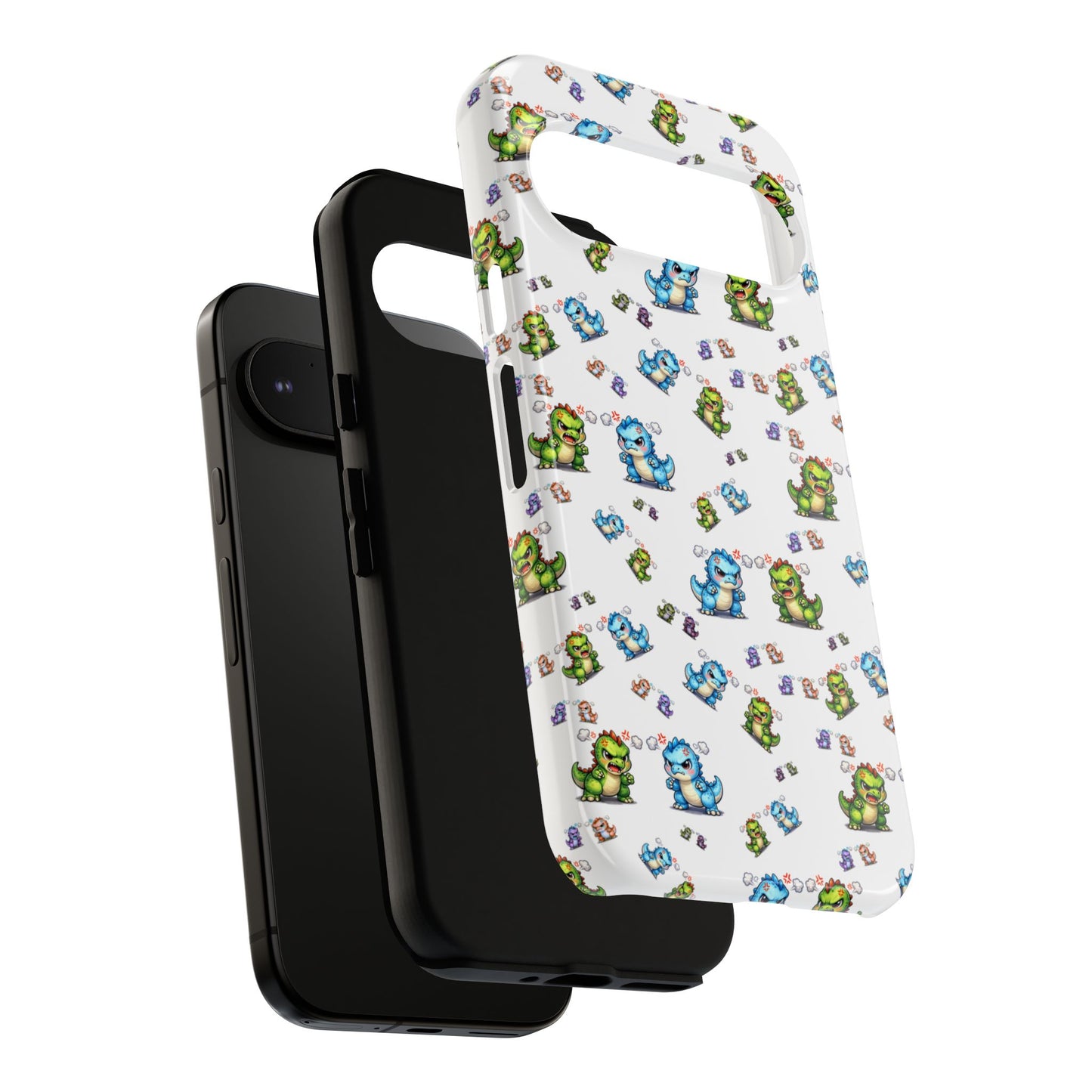 Cute Dino Pattern Phone Case — Playful Cartoon Dinosaur Tough Phone Cover