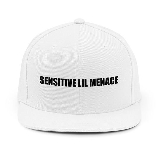 Sensitive Lil Menace Snapback Hat — Bold Embroidered Streetwear Cap