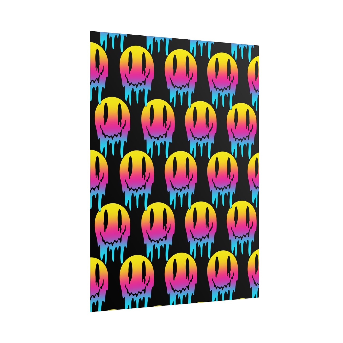 Neon Drip Smiley Poster