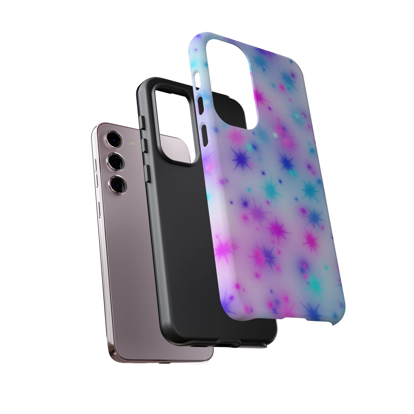 Galaxy Sparkle Tough Phone Case - Pastel Starburst Protective Cover