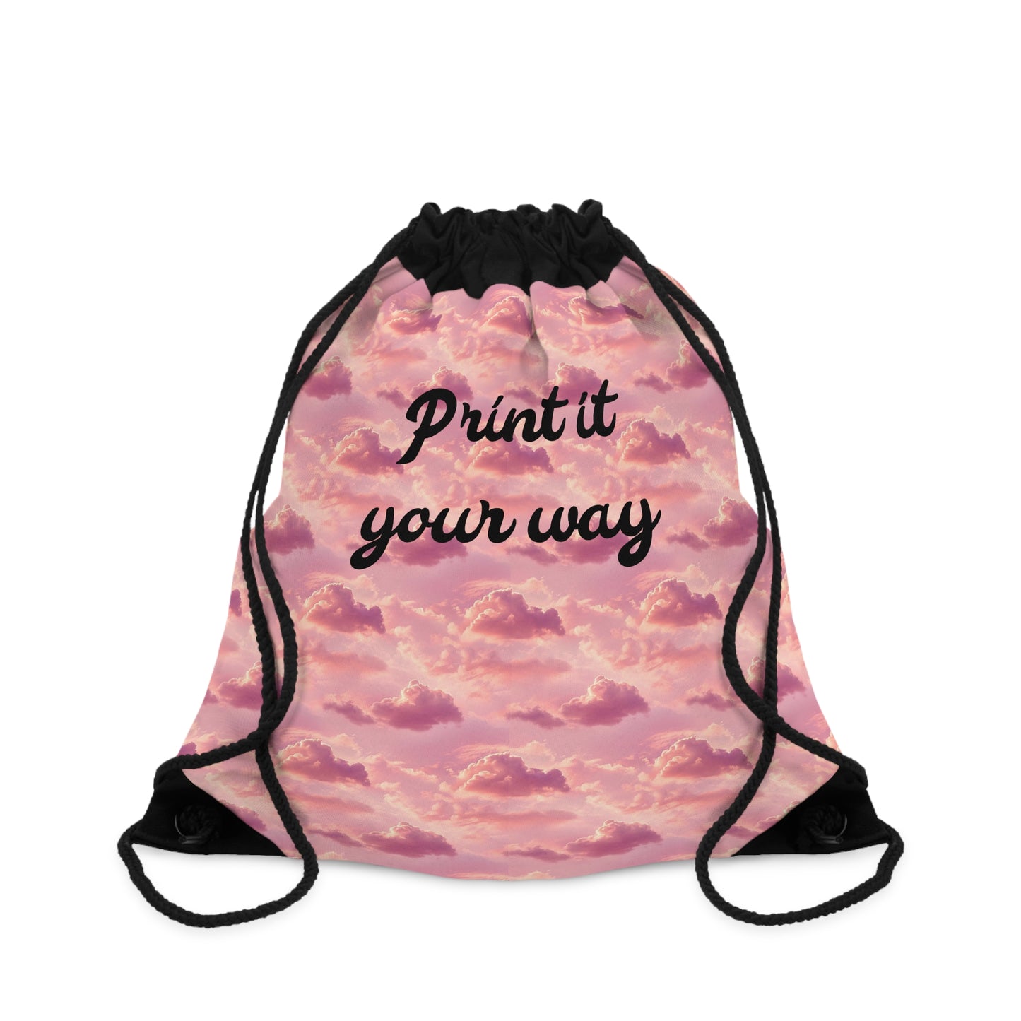 Pink Cloud Drawstring Bag — "Print it Your Way" Customizable Gym & Travel Sack