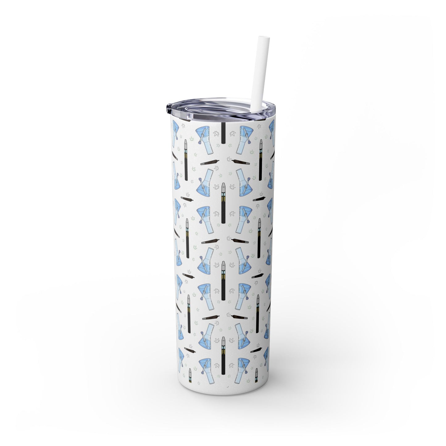20oz Skinny Tumbler – Bongs & Penjamin Pattern | Travel Straw Cup for Stylists